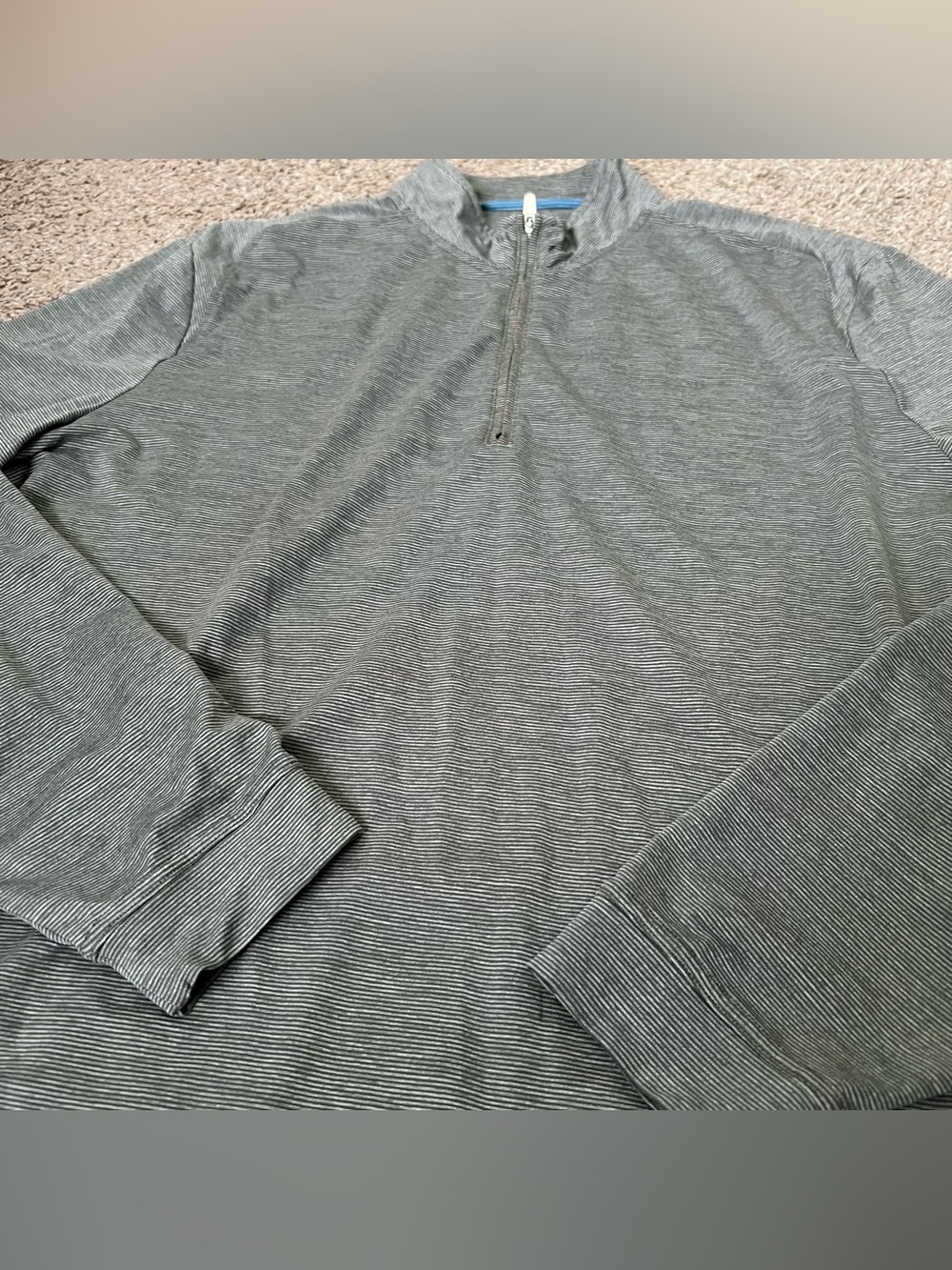 johnnie-O Men's Heathered Gray Quarter-Zip Pullover Size XL